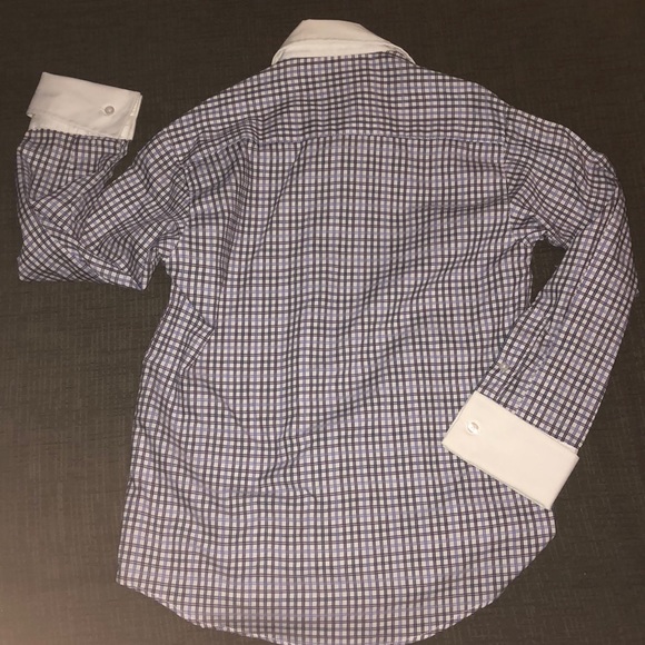 Kids Purple and blue plaid button down - Picture 4 of 4